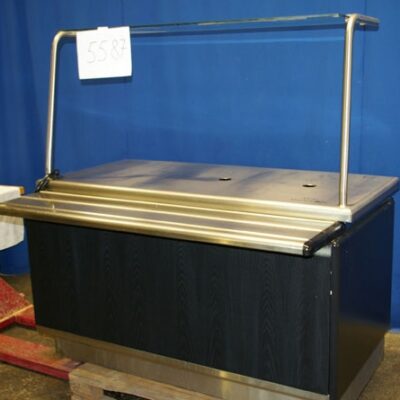 Ausgabetheke Edelstahl 155x82x90 cm + Aufbau 70 cm