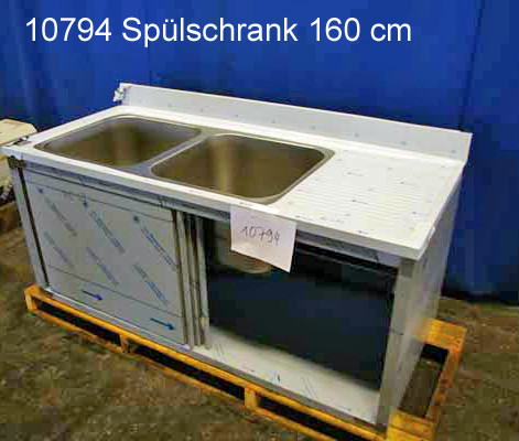 Spülschrank Edelstahl 2 Becken 160x70x85 cm | Christoph Kunad