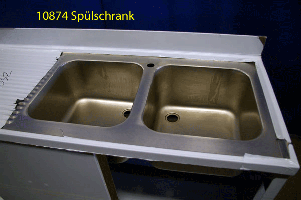 Spülschrank Edelstahl, 2 Becken, 140x60x85 cm, Ausstellungsstück