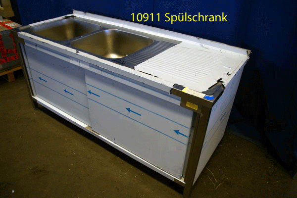 Spülschrank Edelstahl, 2 Becken, 180x70x85 cm, Ausstellungsstück