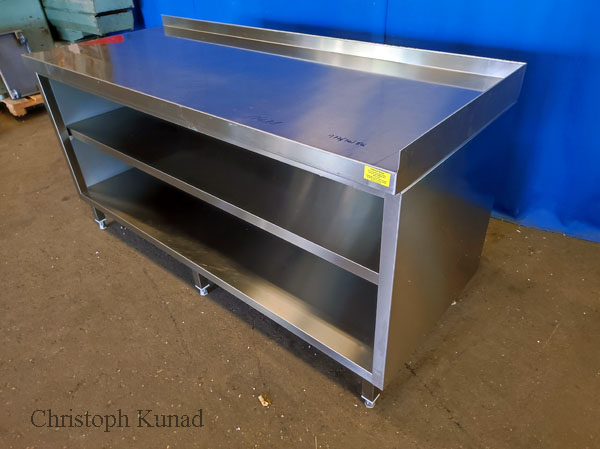 Arbeitsschrank offen Edelstahl 177x70x86 cm