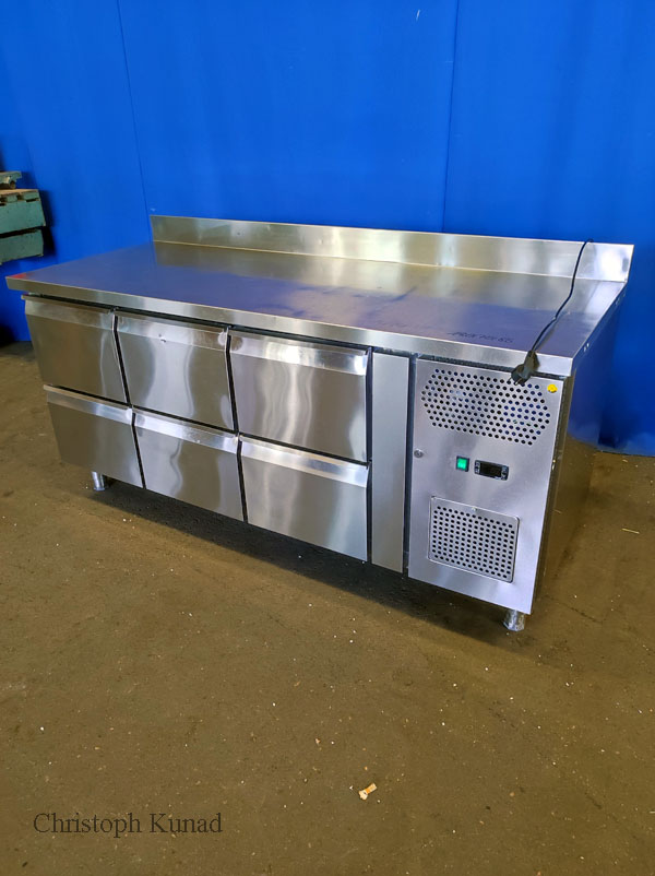 Kühltisch 6 Kühlschubladen 1/1 GN, 230 V, 180x70x86 cm