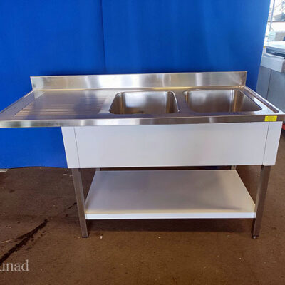 Spülzentrum Spültisch Edelstahl 160x70x86 cm, 2 Becken NEU Sonderposten