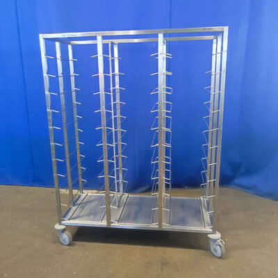 Tablettwagen 3 teilig, Edelstahl 124x54x162 cm fahrbar