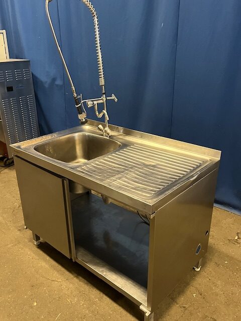 Spültisch Edelstahl 120x70x86 cm 1 Becken Spülschrank 1 Türe – Bild 2