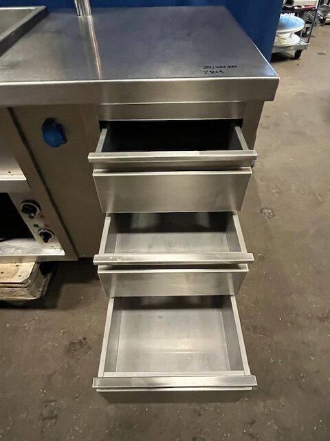 Kochzeile Edelstahl mit Multibräter / Tiefbräter Berner 269x70x70 cm – Bild 8