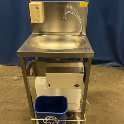 Handwaschbecken Edelstahl fahrbar 47x39x89 cm Hygienestation