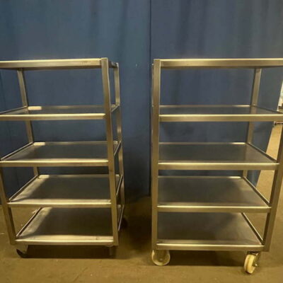 Regal Edelstahl NIEROS fahrbar 90x56x160 cm Regalwagen