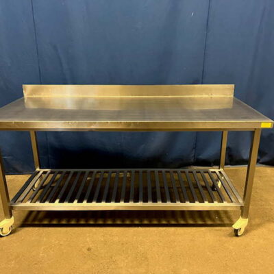 Arbeitstisch Edelstahl 190x80x90 cm fahrbar