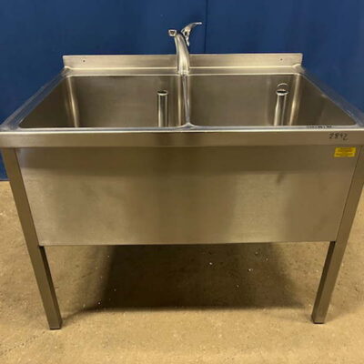 Spültisch Edelstahl 110x80x86 cm 2 Becken XL