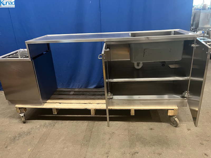 Spülschrank Spülzentrum Edelstahl 240x60x90 cm 1 Becken mit Ausgussbecken – Bild 4