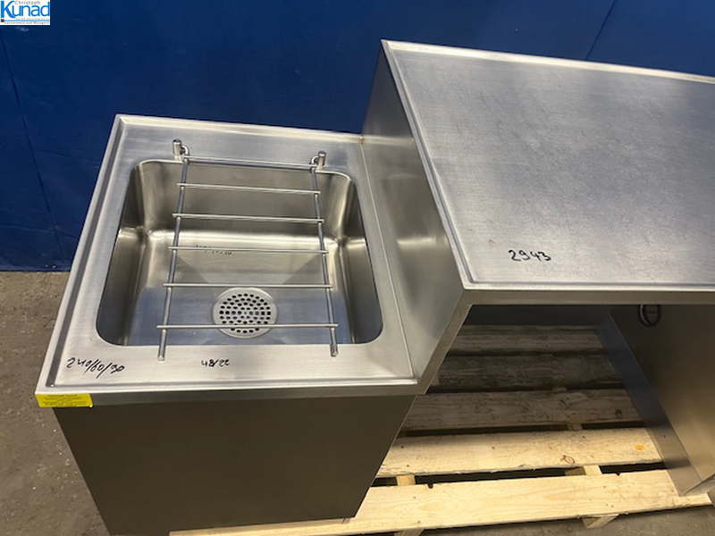 Spülschrank Spülzentrum Edelstahl 240x60x90 cm 1 Becken mit Ausgussbecken – Bild 3