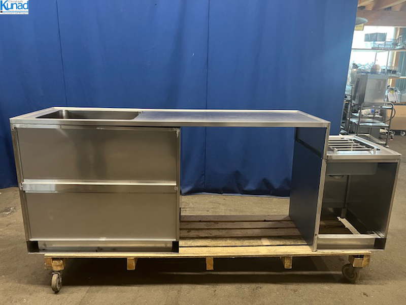 Spülschrank Spülzentrum Edelstahl 240x60x90 cm 1 Becken mit Ausgussbecken – Bild 2