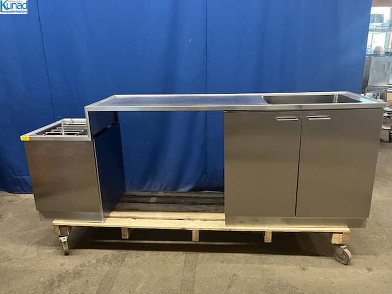 Spülschrank Spülzentrum Edelstahl 240x60x90 cm 1 Becken mit Ausgussbecken