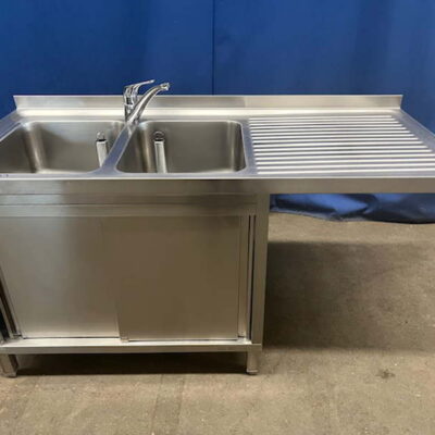 Spülzentrum Edelstahl 160x70x86 cm Spülschrank