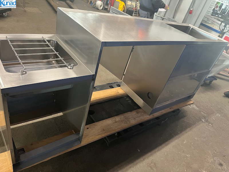 Spülschrank Spülzentrum Edelstahl 240x60x90 cm 1 Becken mit Ausgussbecken – Bild 2