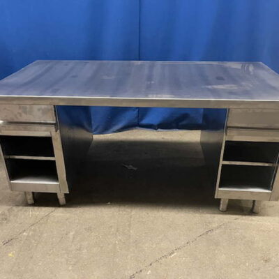 Arbeitstisch Edelstahl 177x90x86 cm mit Schubladen