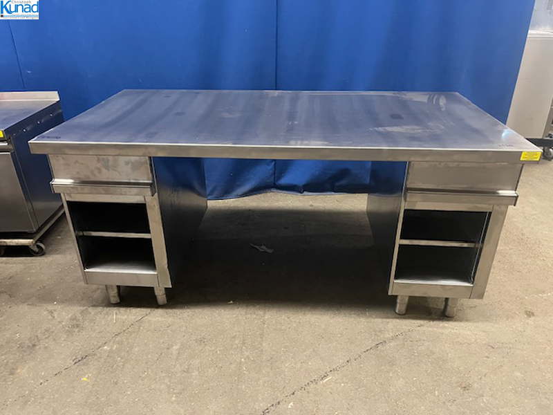 Arbeitstisch Edelstahl 177x90x86 cm mit Schubladen