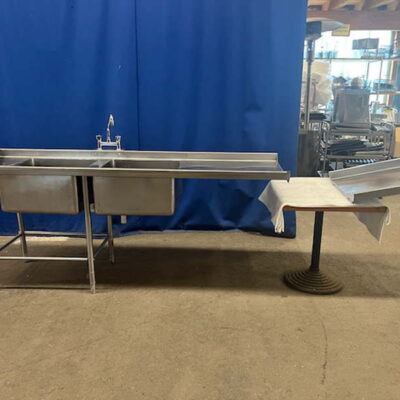 Anbautische für Spülmaschine Zulauftisch / Spültisch mit extra großen Spülbecken und Abnahmetisch