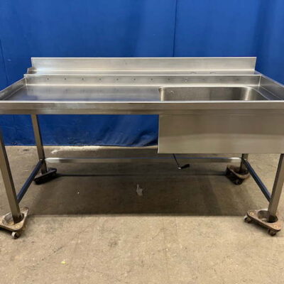 Spültisch Edelstahl 180x90x86 cm 1 Becken