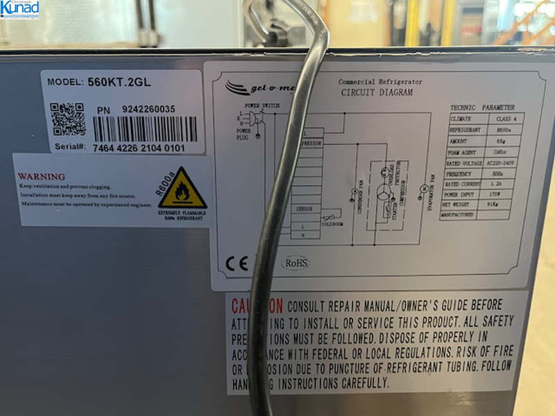 Kühltisch Gel-o-mat 560KT.2GL 90x70x82 cm – Bild 4