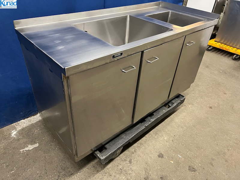 Spülschrank Edelstahl 157x68x80 cm 2 Becken – Bild 6