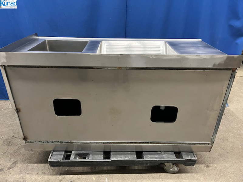 Spülschrank Edelstahl 157x68x80 cm 2 Becken – Bild 4