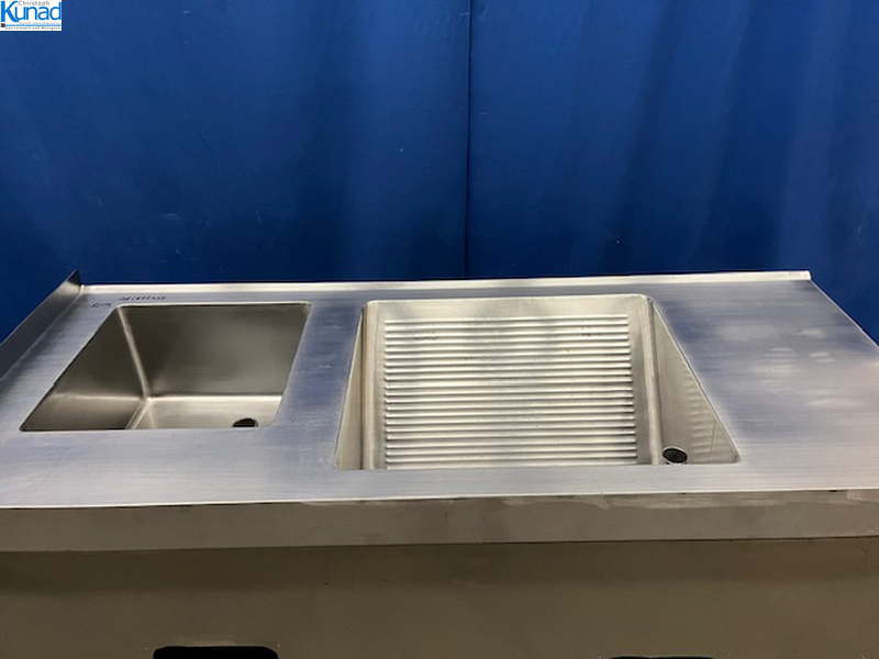 Spülschrank Edelstahl 157x68x80 cm 2 Becken – Bild 3