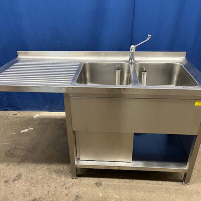 Spülzentrum Edelstahl 160x70x86 cm 2 Becken BLANCO