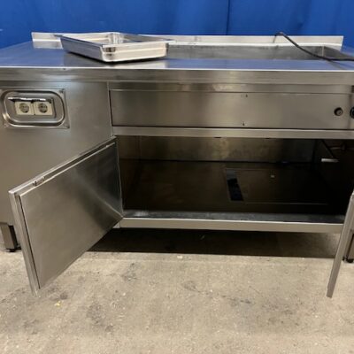 Bainmarie mit Arbeitsschrank Edelstahl BM3-1/1, 171x83x86 cm