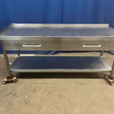 Arbeitstisch Edelstahl 196x70x86 cm