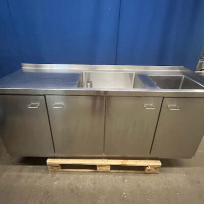 Spülschrank Edelstahl 196x68x80 cm 2 Becken