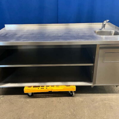 Arbeitsschrank Edelstahl 210x100x86 cm extra tief mit Handwaschbecken