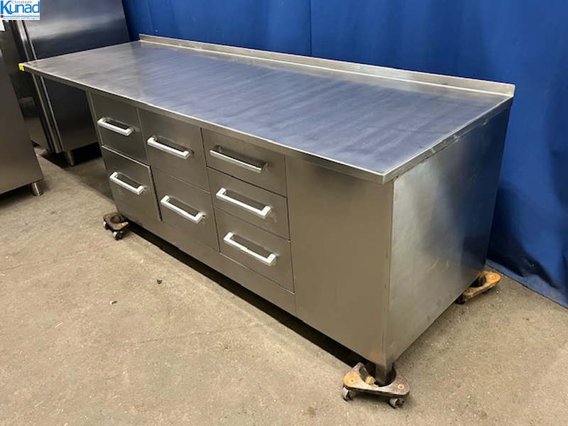 Arbeitsschrank Edelstahl 249x80x86 cm Schubladenschrank – Bild 4