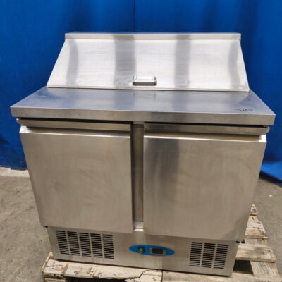 Kühltisch Edelstahl Saladette mit Aufsatz und 2 Türen 91x70x107 cm