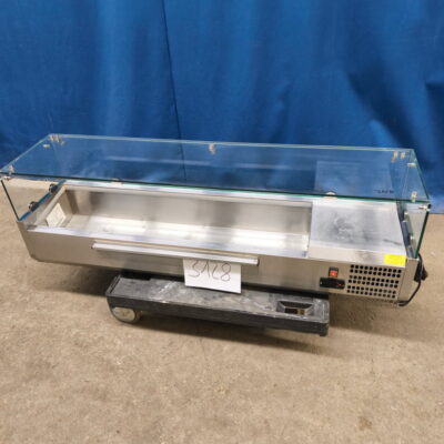 Kühlaufsatzvitrine ROHS  Edelstahl / Glas 140x43x30 cm Zutatenvitrine Saladette