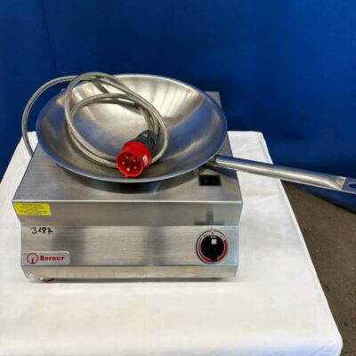 Wok BERNER Induktionswok 400 V Auftischgerät mit Wok-Pfanne Edelstahl