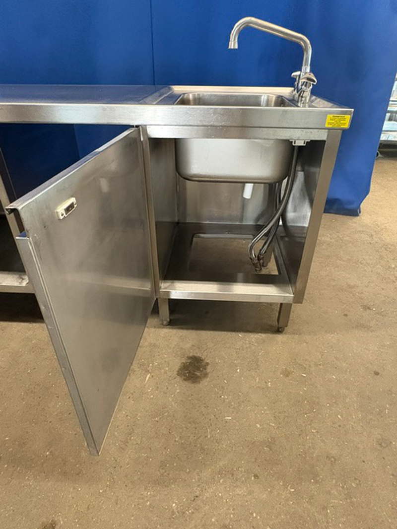 Spülschrank Edelstahl 201x70x90 cm 1 Becken – Bild 2
