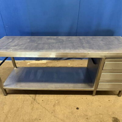 Arbeitstisch Edelstahl 200x60x86 cm mit Schubladen