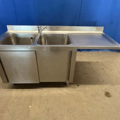 Spülzentrum Edelstahl 260x70x90 cm 2 Becken mit SchublSpülzentrum Edelstahl 180x70x86 cm 2 Beckenadenblock (Kopie)