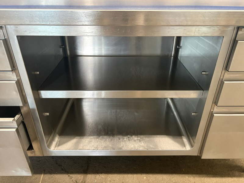 Arbeitschrank Edelstahl 165x60x90 cm mit Schubladen – Bild 7