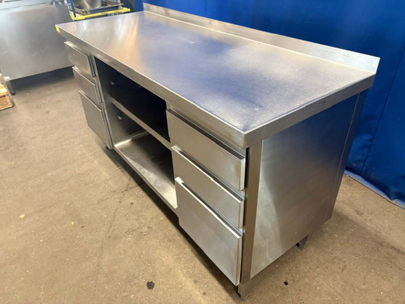 Arbeitschrank Edelstahl 165x60x90 cm mit Schubladen – Bild 5