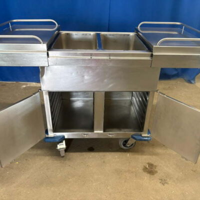Bainmarie Wagen SAG 2 Blanco mit Wärmeschrank 90x68x102 cm Speisenausgabewagen