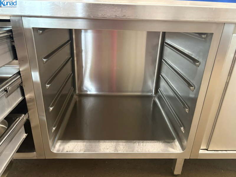 Arbeitsschrank Edelstahl 273x70x86 cm mit Schubladen – Bild 3