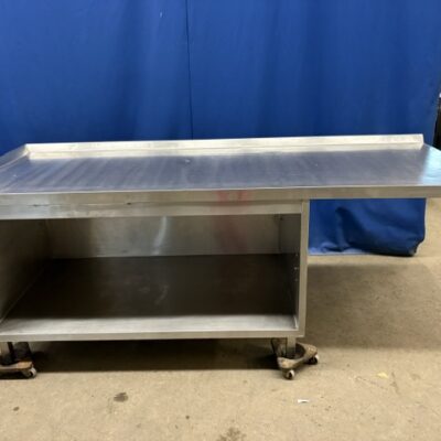 Arbeitsschrank Edelstahl 220x80x90 cm offen mit Plattenüberstand