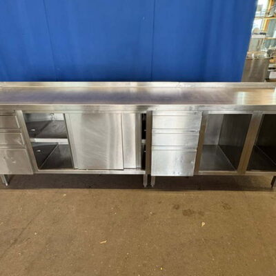 Arbeitsschrank Edelstahl 287x60x90 cm mit Schubladen
