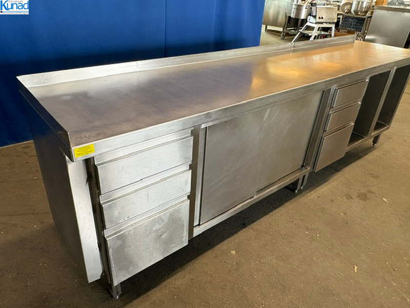 Arbeitsschrank Edelstahl 287x60x90 cm mit Schubladen – Bild 2