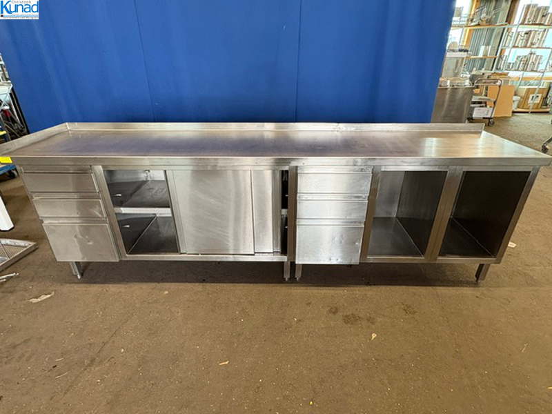 Arbeitsschrank Edelstahl 287x60x90 cm mit Schubladen