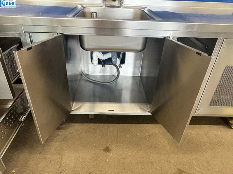 Kühltisch RIEBER 15659 275x80x86 cm mit Spülbecken Arbeitsschrank mit Schubladen – Bild 6