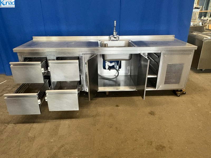 Kühltisch RIEBER 15659 275x80x86 cm mit Spülbecken Arbeitsschrank mit Schubladen – Bild 4